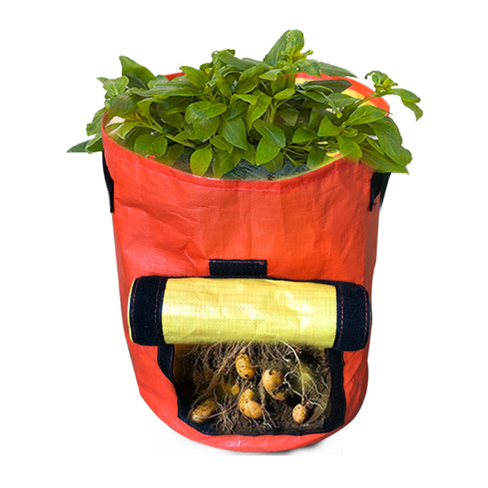 4X Potato Grow Bags 10 Gallon PE Planter Pots Planting Bags with Flap Window