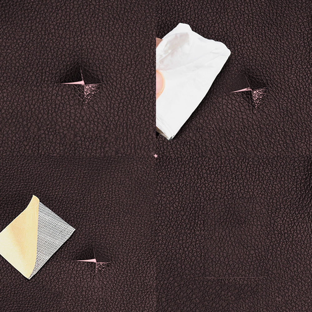 Self Adhesive 5 Piece Leather Repair Patch - Coffee