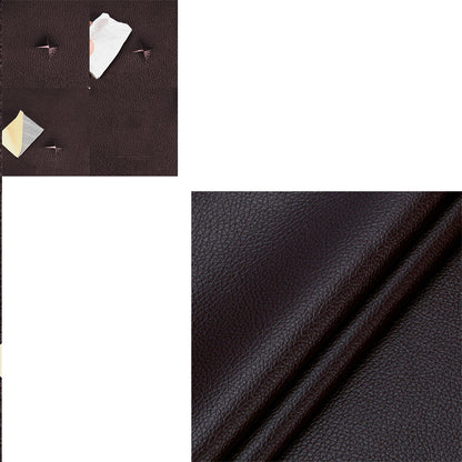 Self Adhesive 5 Piece Leather Repair Patch - Coffee