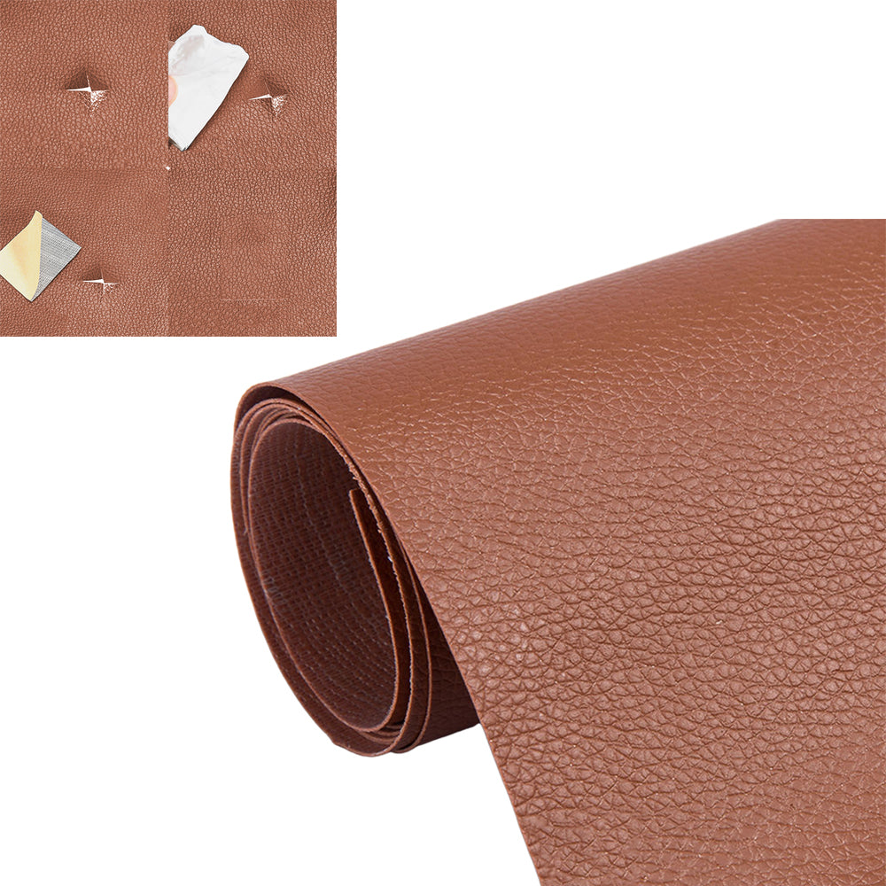 5Pcs Leather Repair Patch Self Adhesive Leather Tape for Car Seat Sofa Bag Furniture -Light Brown