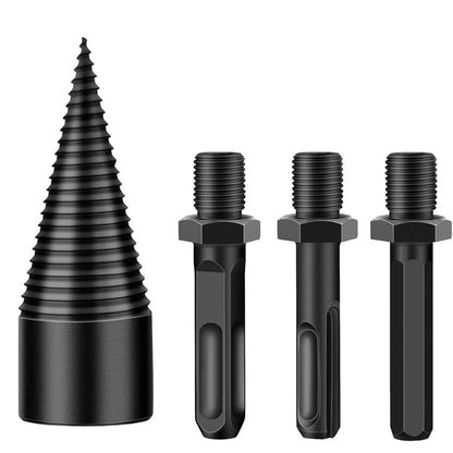 Wood Splitting Drill Bit Set Firewood Log Splitter Removable Screw Splitting Cone Driver -32mm