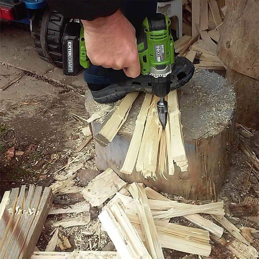 Wood Splitting Drill Bit Set Firewood Log Splitter Removable Screw Splitting Cone Driver -32mm