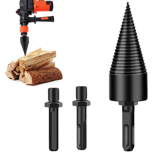 Wood Splitting Drill Bit Set Firewood Log Splitter Removable Screw Splitting Cone Driver -32mm