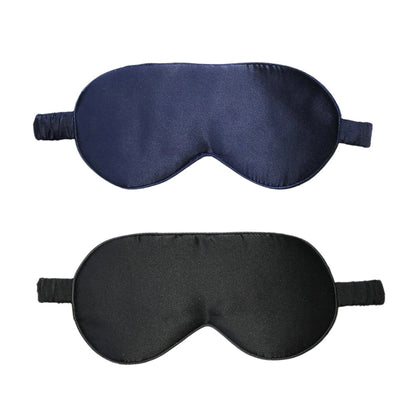 2X Light Blocking Pure Mulberry Silk Eye Masks Black Navy Blue