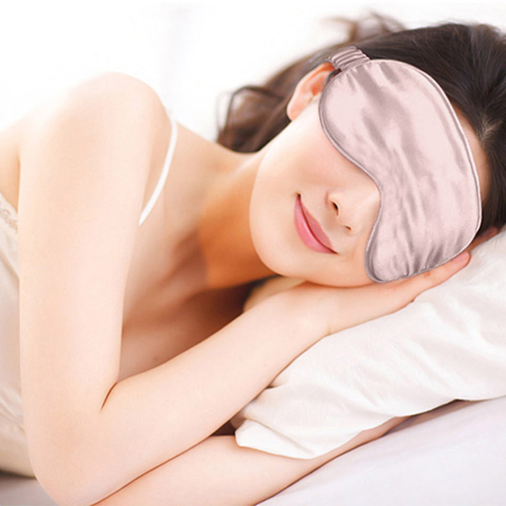 2X Light Blocking Pure Mulberry Silk Eye Masks Blue Pink