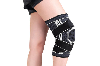 Sport Knee Support Brace Compression Knee Sleeves for Running Sports-Gray