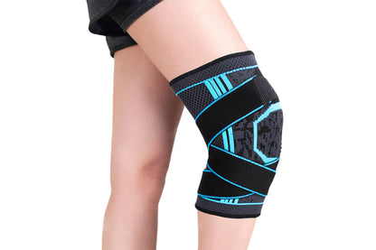 Sport Knee Support Brace Compression Knee Sleeves for Running Sports-Blue
