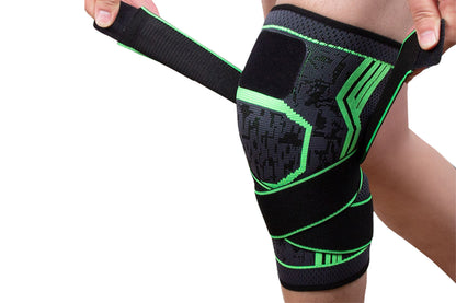 Sport Knee Support Brace Compression Knee Sleeves for Running Sports-Green