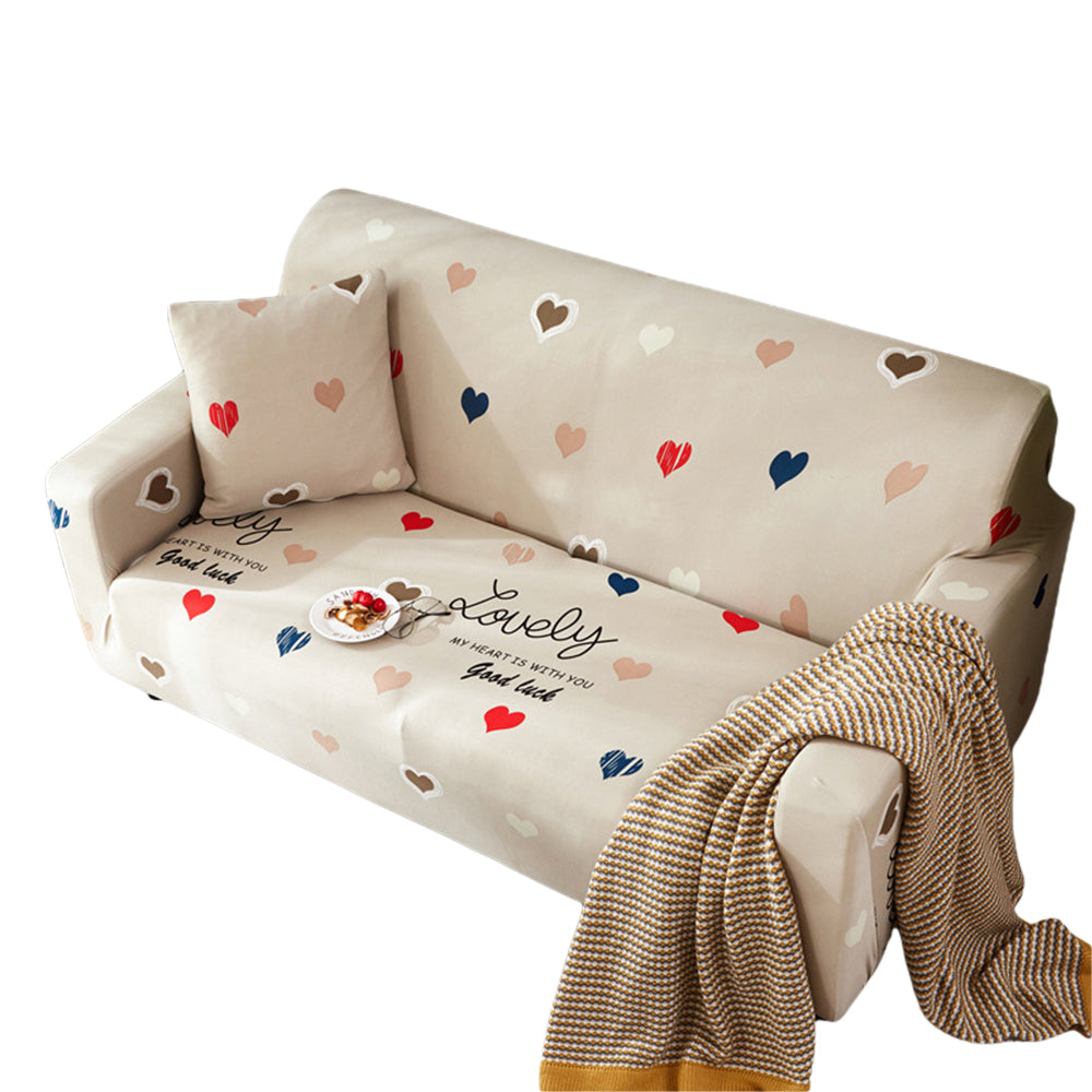 2 Seats Printed Sofa Cover Stretch Couch Cover Style 1