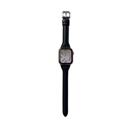 Women Leather Watch Band Compatible with Apple iWatch 7 Series Black-12cm