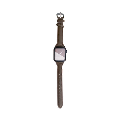 Women Leather Watch Band Compatible with Apple iWatch 7 Series Dark Brown-12cm
