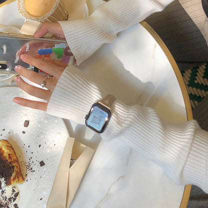 2X Leather Watch Band Compatible with Apple iWatch 42mm 44mm 45mm Apricot Brown