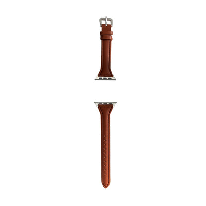2X Leather Watch Band Compatible with Apple iWatch 42mm 44mm 45mm Apricot Brown