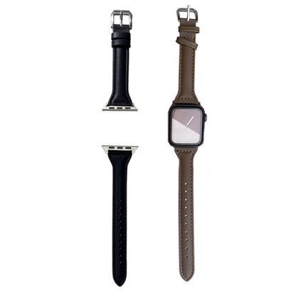 2X Leather Watch Band Compatible with Apple iWatch 42mm 44mm 45mm Black Dark Brown