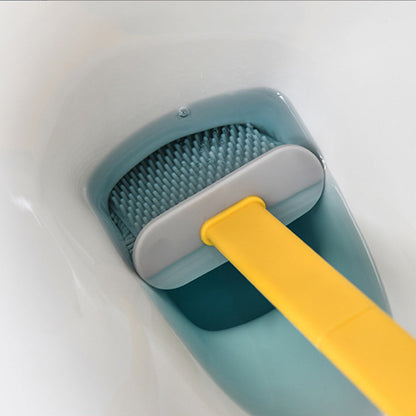 2X Toilet Brush and Holder Wall Mounted Cleaning Brush Yellow White