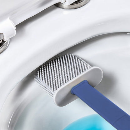 2X Toilet Brush and Holder Wall Mounted Cleaning Brush Blue Light Green