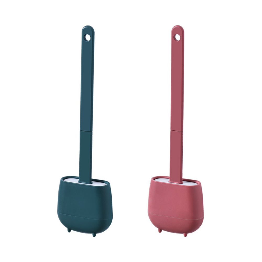2X Toilet Brush and Holder Wall Mounted Cleaning Brush Red Blackish Green