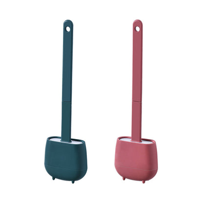 2X Toilet Brush and Holder Wall Mounted Cleaning Brush Red Blackish Green