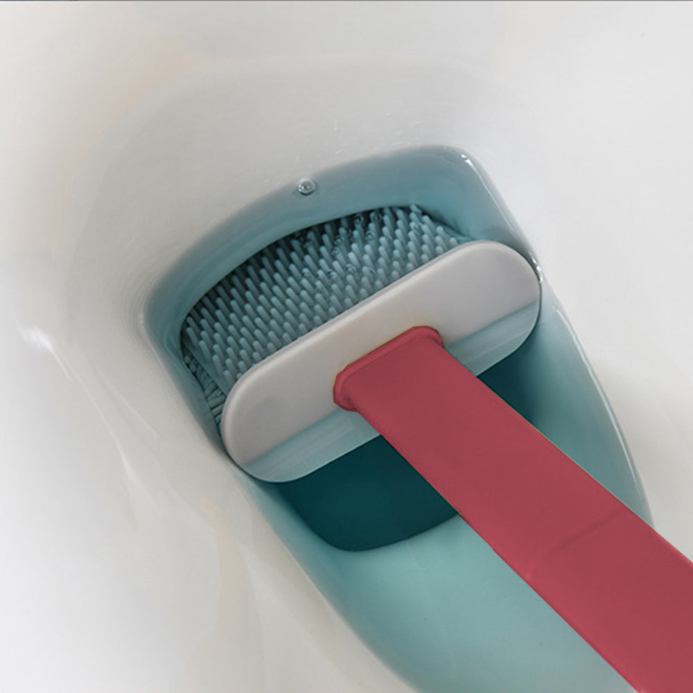 2X Toilet Brush and Holder Wall Mounted Cleaning Brush Red Blackish Green