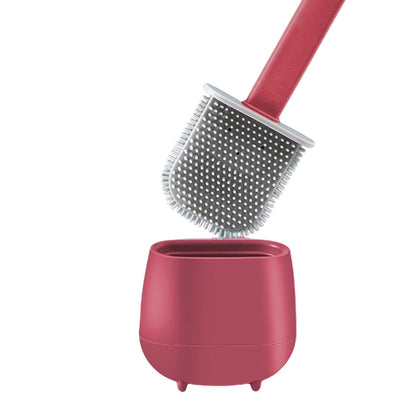 2X Toilet Brush and Holder Wall Mounted Cleaning Brush Red Blackish Green