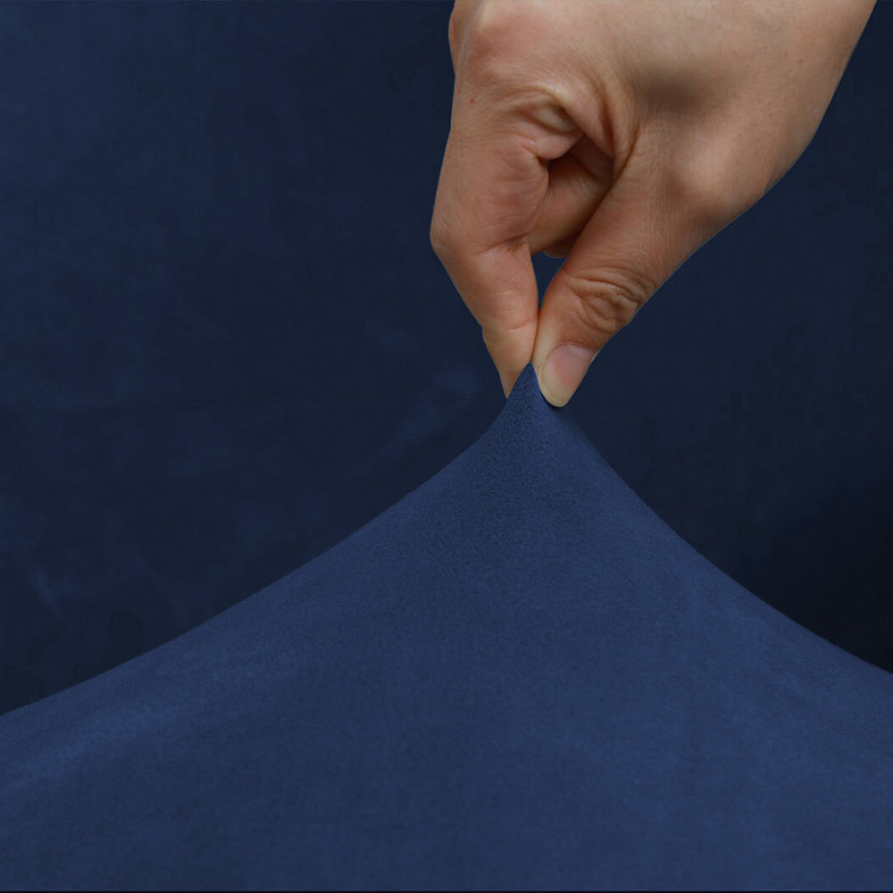 Stretch Round Ottoman Cover Foot Stool Slipcover Footrest Cover Accent Stool Cover Navy