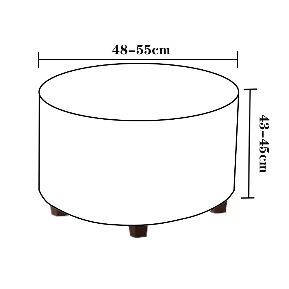 Stretch Round Ottoman Cover Foot Stool Slipcover Footrest Cover Accent Stool Cover Navy