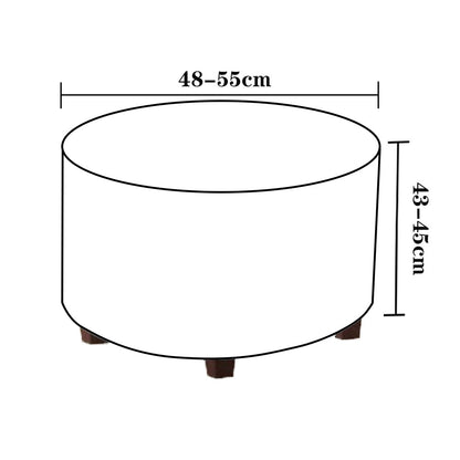 Stretch Round Ottoman Cover Foot Stool Slipcover Footrest Cover Accent Stool Cover Navy