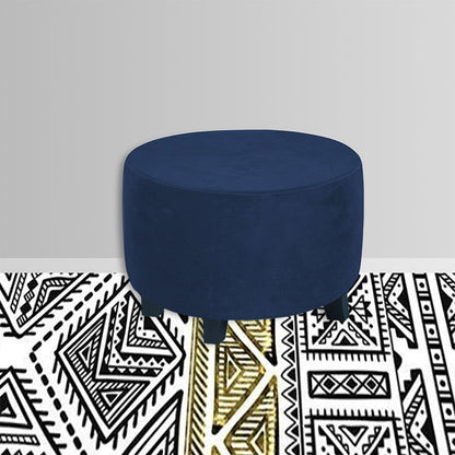 Stretch Round Ottoman Cover Foot Stool Slipcover Footrest Cover Accent Stool Cover Navy