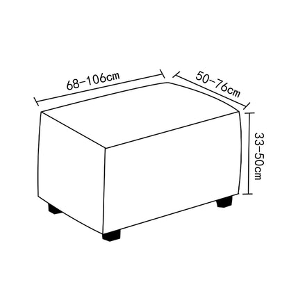Stretch Ottoman Cover Footrest Stool Covers Slipcovers Rectangle Stretchable Stool Cover-Peacock Blue