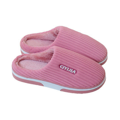 Womens Indoor Outdoor House Winter Warm Fully Plush Lined Thick Sole Slippers-Pink