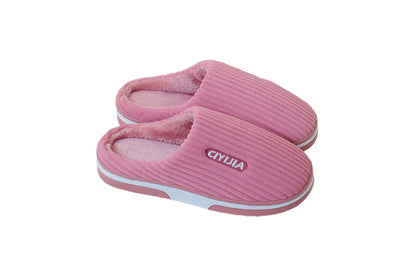 Womens Indoor Outdoor House Winter Warm Fully Plush Lined Thick Sole Slippers-Pink