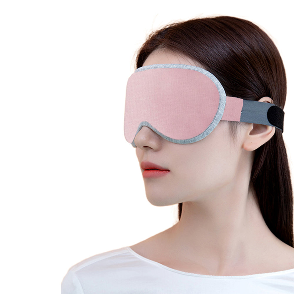 1X USB Heated Eye Mask Light Blocking Blindfold Pink