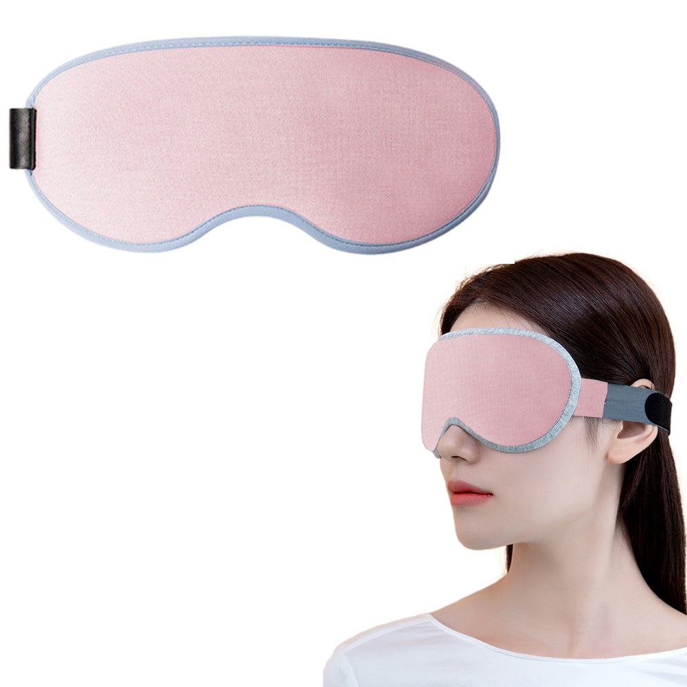Heated Eye Mask USB Hot Compress Eye Mask for Dry Eyes Light Blocking Blindfold-Pink