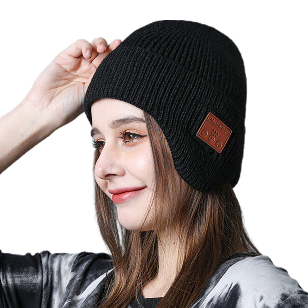 Bluetooth Beanie Wireless Bluetooth Headphone Beanie -Black