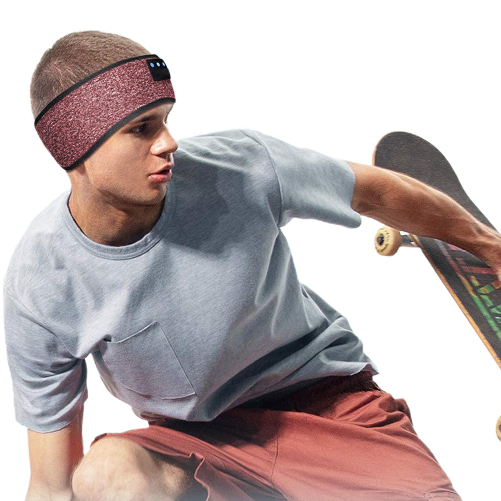 Bluetooth Headband with Wireless Stereo Headphone Red