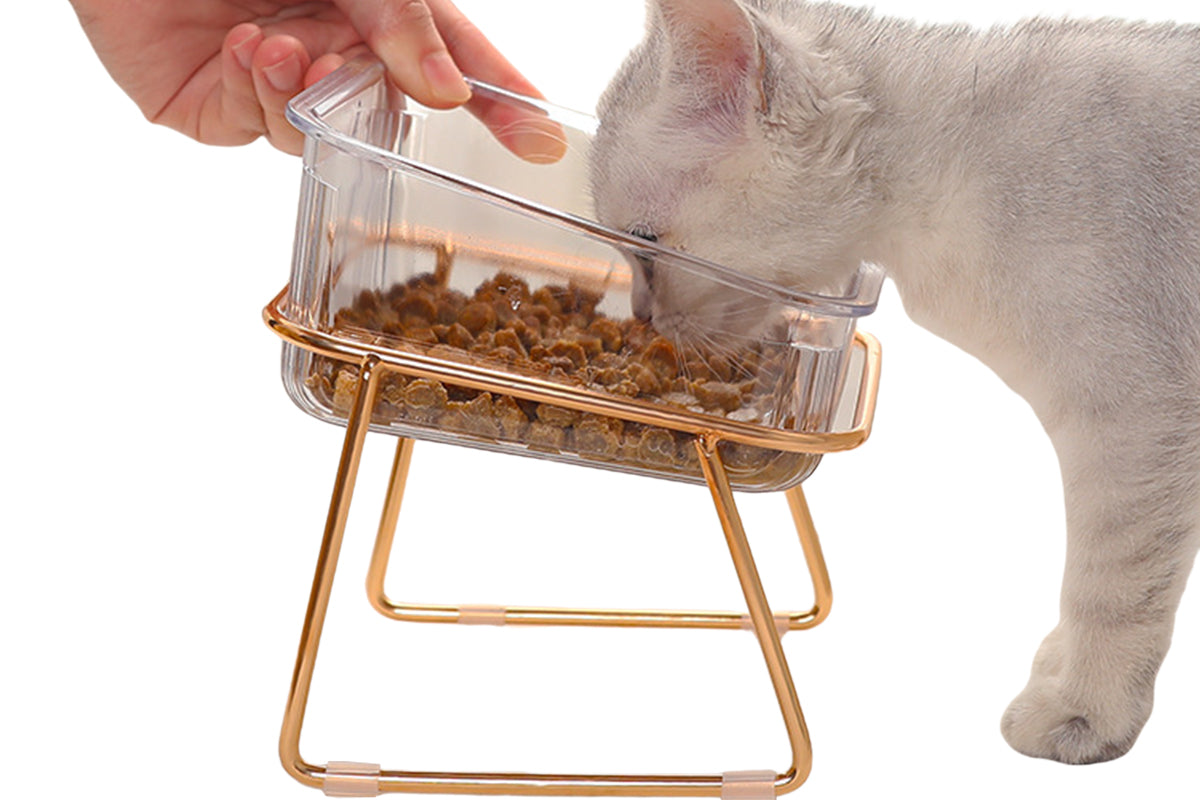 2Pcs Elevated Dog Bowls Raised Pet Feeder Cat Food Water Diner Stand Set-Single Bowl Style