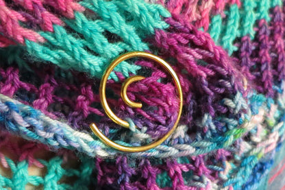 2 PCS Spiral Cable Knitting Needle Handmade Knitting Tool Cable Needle Shawl Pin-silver