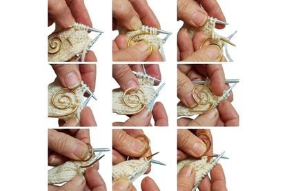 2 PCS Spiral Cable Knitting Needle Handmade Knitting Tool Cable Needle Shawl Pin-Gold