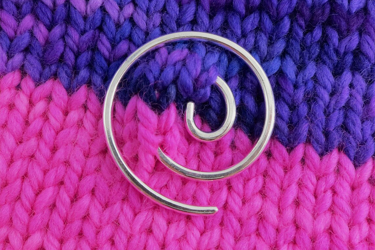 2 PCS Spiral Cable Knitting Needle Handmade Knitting Tool Cable Needle Shawl Pin-silver