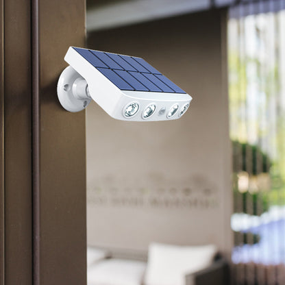 Solar Wall Light Motion Sensor Solar Lights Wall Lamp Garden Yard Light Outdoor Decor -White shell warm light