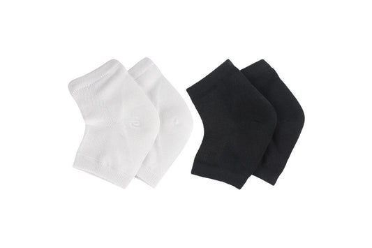 2 Pairs Moisturizing Heel Socks for Dry Cracked Feet Black White