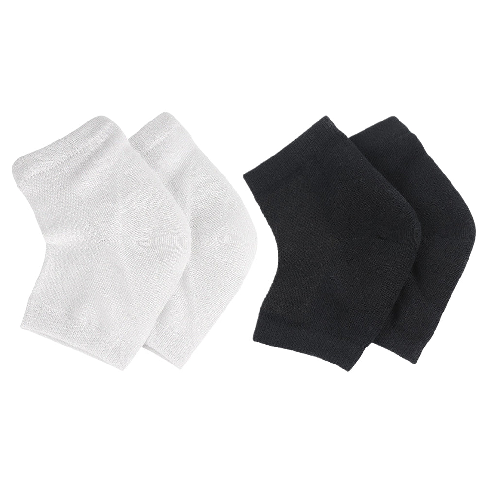 FancyGrab 2 Pairs of Gel Foot Heel Moisturizing Socks Open Toe Socks Gel Spa Sock Sleeves-Style 1