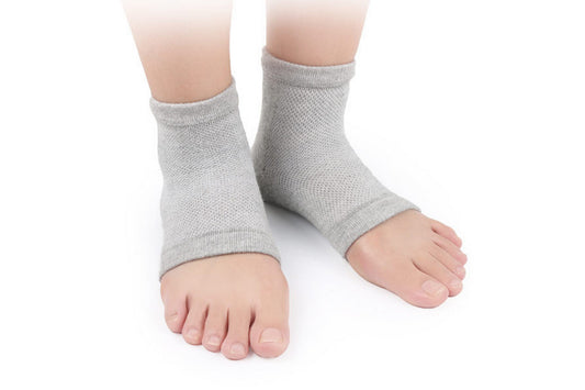 1 Pairs Moisturizing Heel Socks for Dry Cracked Feet-Gray