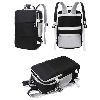 Water Resistant Mommy Bag Diaper Bag Travel Backpack Laptop Bag with USB Port -Black