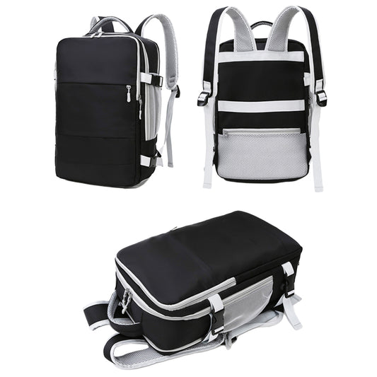 Water Resistant Mommy Bag Diaper Bag Travel Backpack Laptop Bag with USB Port -Black