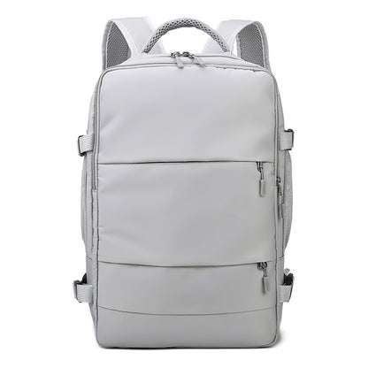 Water Resistant Mommy Bag Diaper Bag Travel Backpack Laptop Bag with USB Port -Light Grey