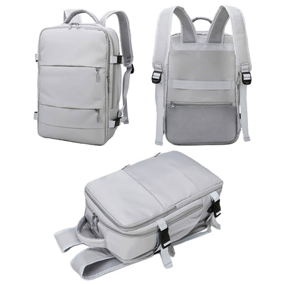 Water Resistant Mommy Bag Diaper Bag Travel Backpack Laptop Bag with USB Port -Light Grey