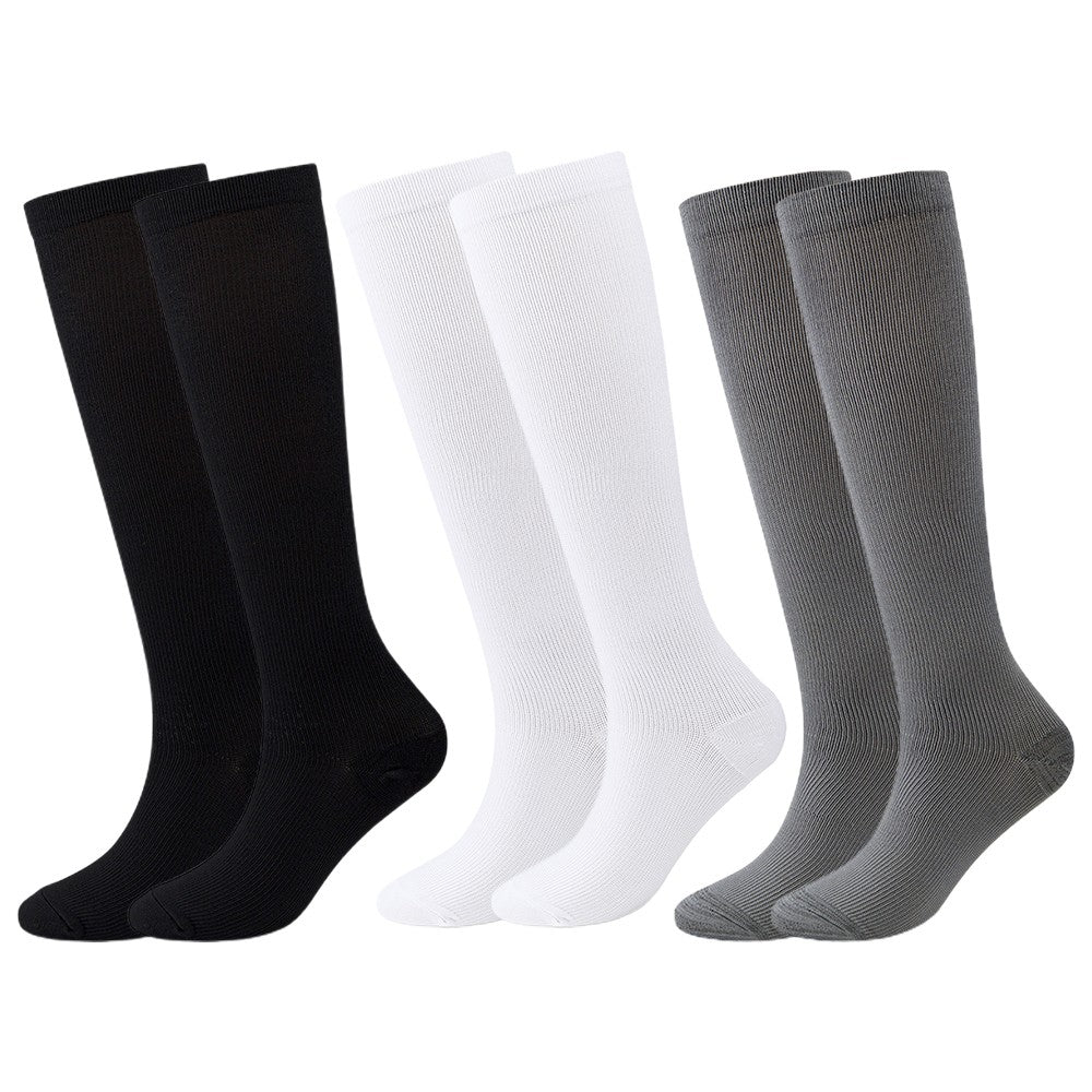 3 Pairs of Compression Stockings Anti-Fatigue Travel Running Socks