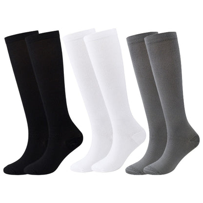 3 Pairs of Compression Stockings Anti-Fatigue Travel Running Socks