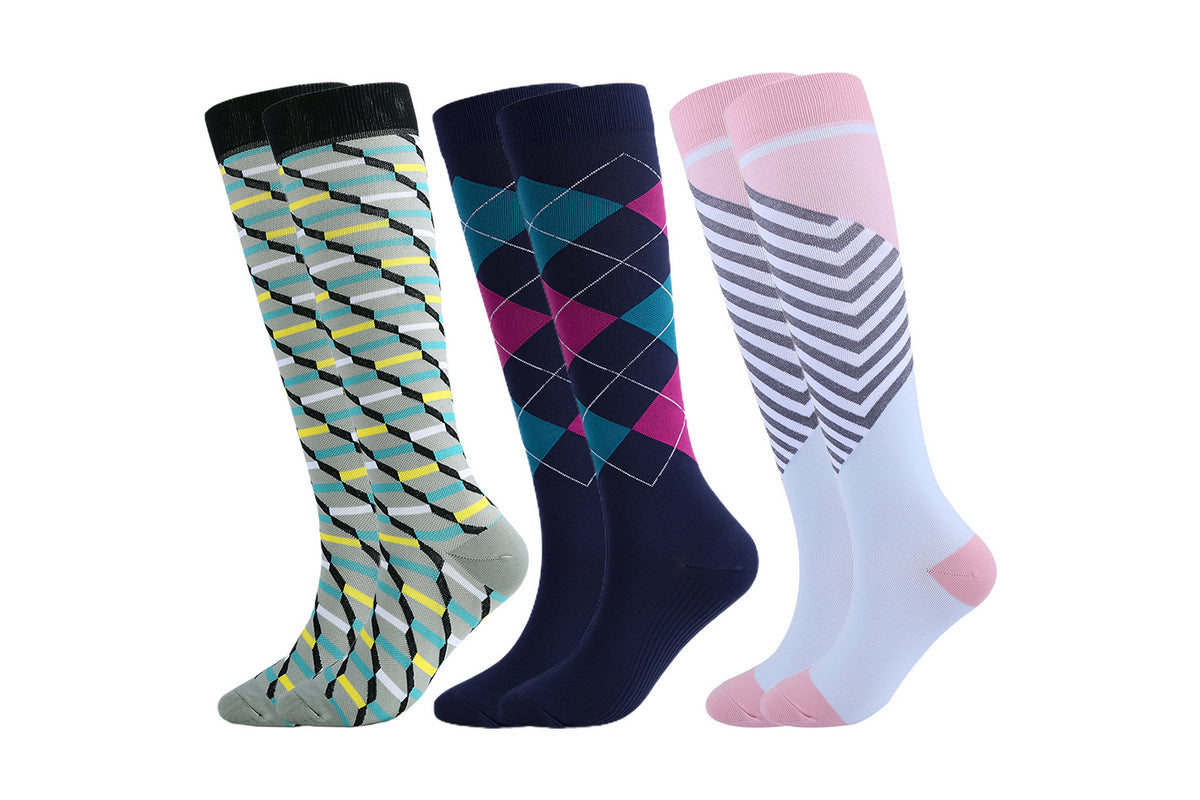 Compression Socks Women Men Circulation 3 Pairs for Athletic Running Cycling